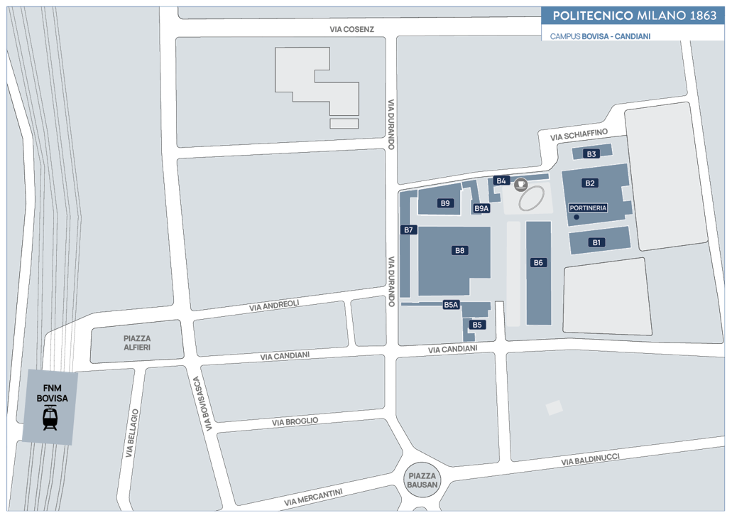 Map of Campus Bovisa Durando